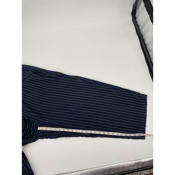Eileen Fisher Womens Plus Size 2X Striped Tencel Cropped Pants Navy Lagenlook - Picture 8 of 8
